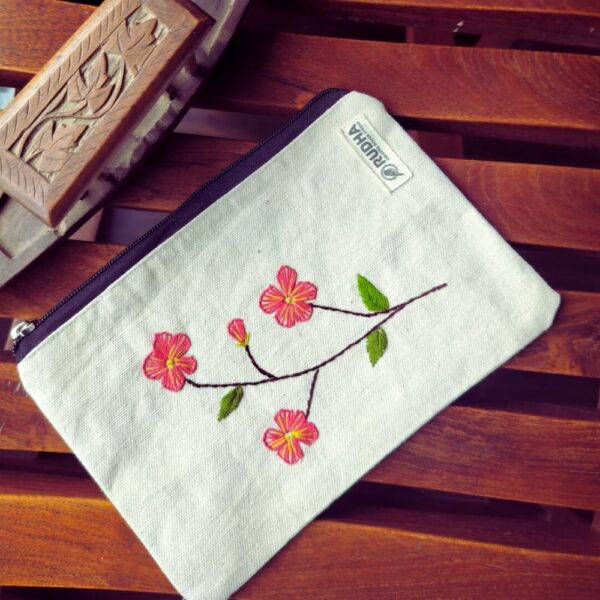 Floral Multipurpose Travel Zipper Pouch | Cosmetic Kit | Utility Kit | 9x 5 inch - Image 2