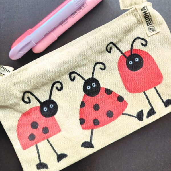 Fabric Pencil Pouch for School: Pencil Pouch for Girls: Handmade pouches - Image 2