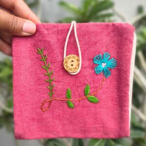 Blue Flower Cotton Sanitary pad Pouch Women/Girls
