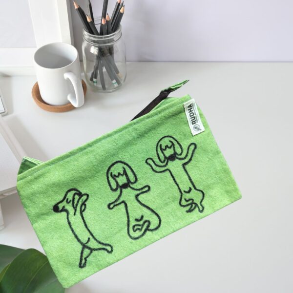 HandPainted Canvas Pencil Pouch: 9*5 multipurpose handmade pouches - Image 3