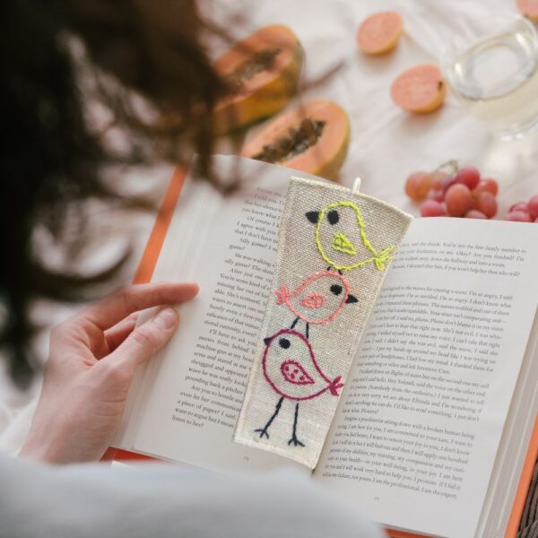 Colorful Birds Bookmark | Jute Bookmarks 2x8 inches| Bookish Gifts - Image 3
