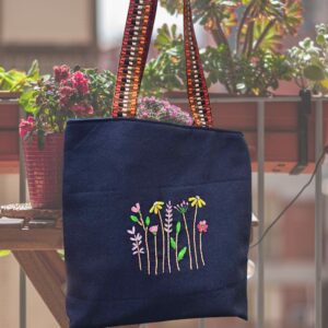 Everyday Cotton Tote Bag for Women | Handmade Floral Tote for Work, Shopping & Travel