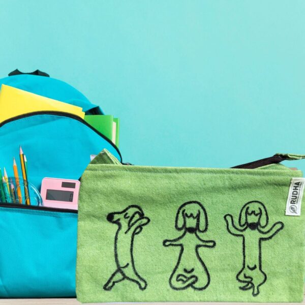 HandPainted Canvas Pencil Pouch: 9*5 multipurpose handmade pouches