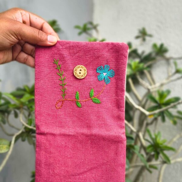 Blue Flower Cotton Sanitary pad Pouch Women/Girls - Image 3