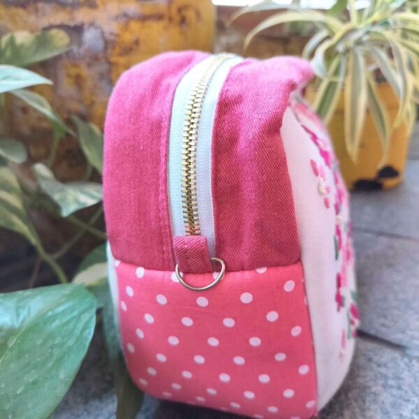 Flower embroidery Travel Pouch Cum Messenger bag - Image 6