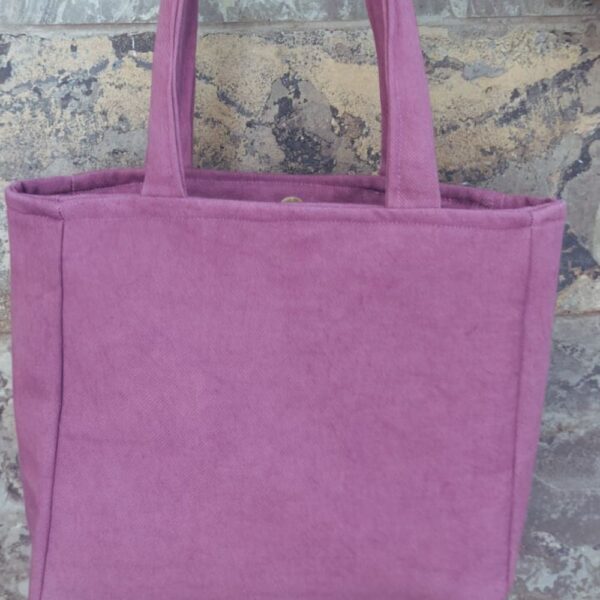 Purple Cotton Tote Bag | Handbags for Women | Small Tote Bag - Image 4
