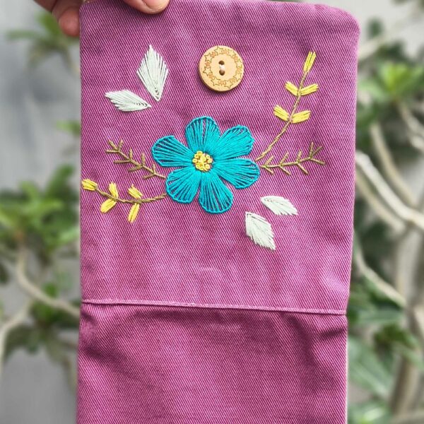 Purple Blue Flower Sanitary pad Pouch Women/Girls| School Girls Sanitary Pouch - Image 2