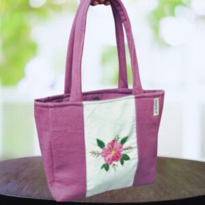 Purple Cotton Tote Bag | Handbags for Women | Small Tote Bag