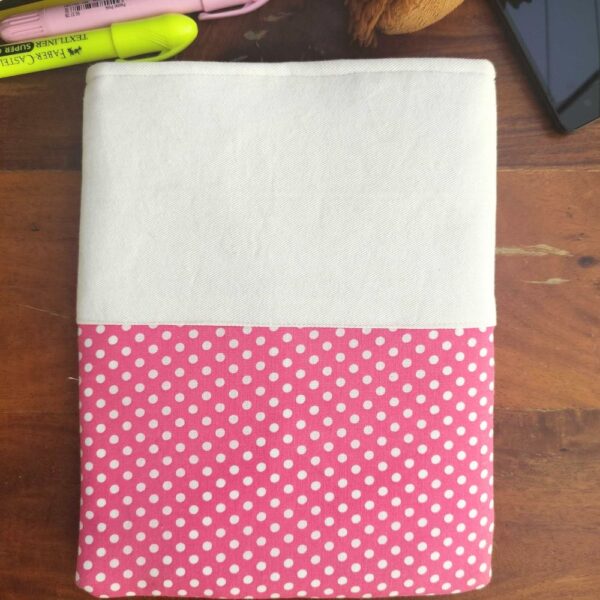 Pink Flower book sleeve, Fabric book pouch, Padded book cover - Image 5