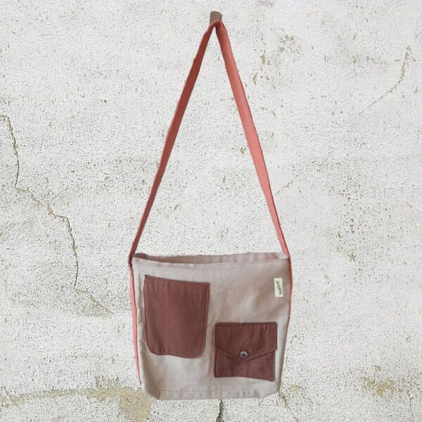 Orange-Brown Cloth Sling Bags for Students - Image 4