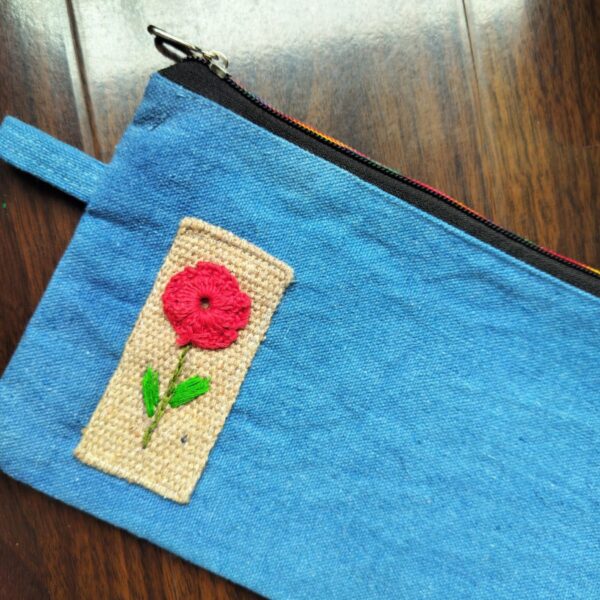 Handcrafted Fabric Zipper Pouch, Multipurpose Travel Pouch - Image 2
