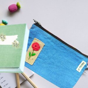 Handcrafted Fabric Zipper Pouch, Multipurpose Travel Pouch