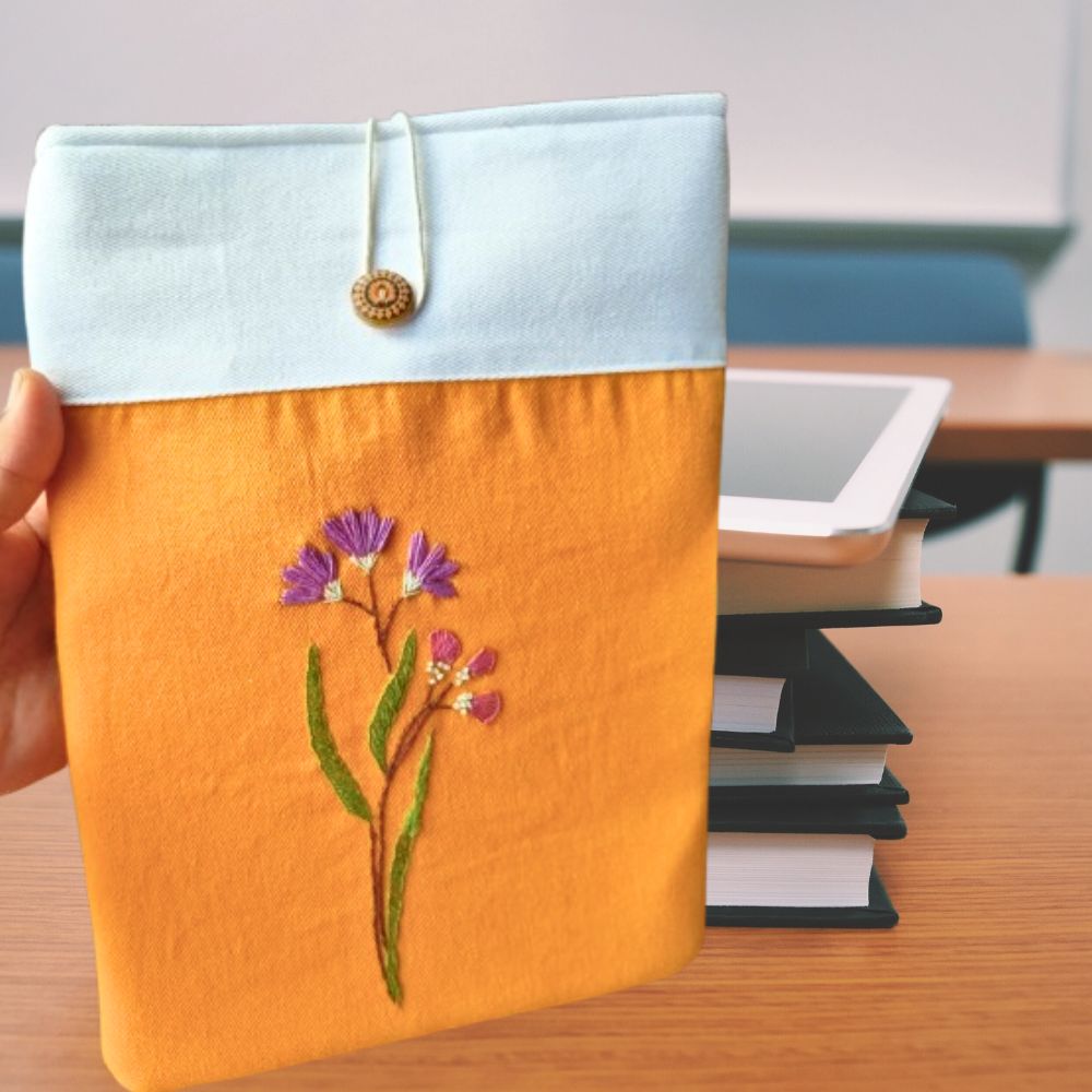 Handmade Book Sleeve India | Cotton Fabric Book Protector | Reader Accessories - Image 5