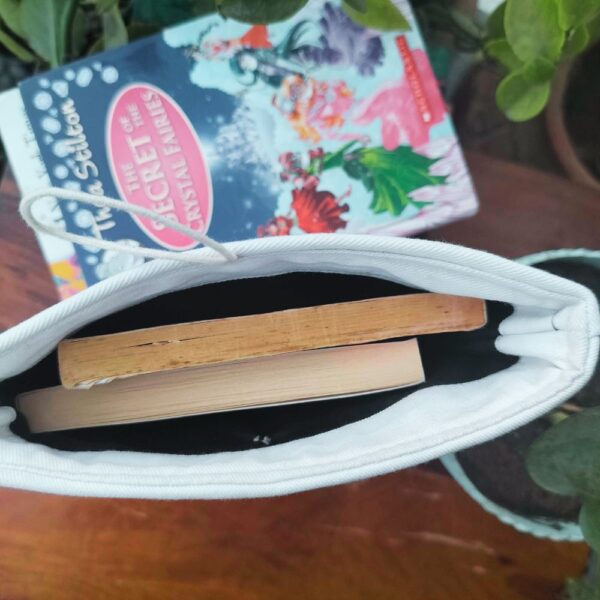 Peach Polka Dot book sleeve, Fabric book pouch, Padded book cover - Image 2