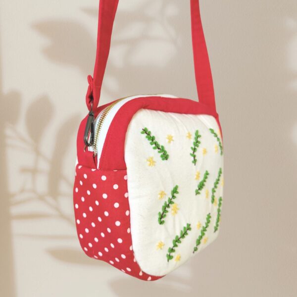 Red Travel Pouch Cum Sling Bag for Women - Image 3