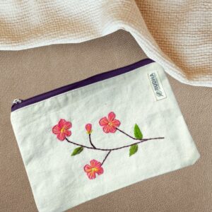 Floral Multipurpose Travel Zipper Pouch | Cosmetic Kit | Utility Kit | 9x 5 inch
