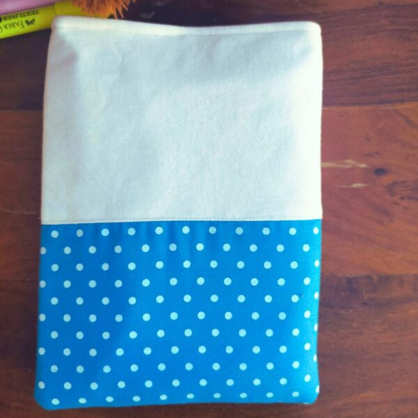Blue Flower book sleeve, Handmade book pouch Padded book cover - Image 5