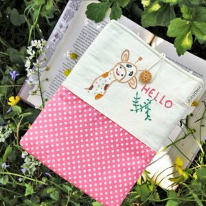 Hand Embroidered Book Sleeve | Fabric Book Protector for Paperbacks | Book Lover Gift Ideas