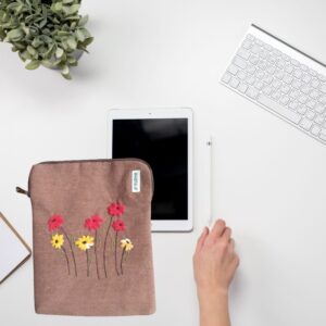Daisy iPad Padded Book sleeve, Handcrafted Ipad Sleeves