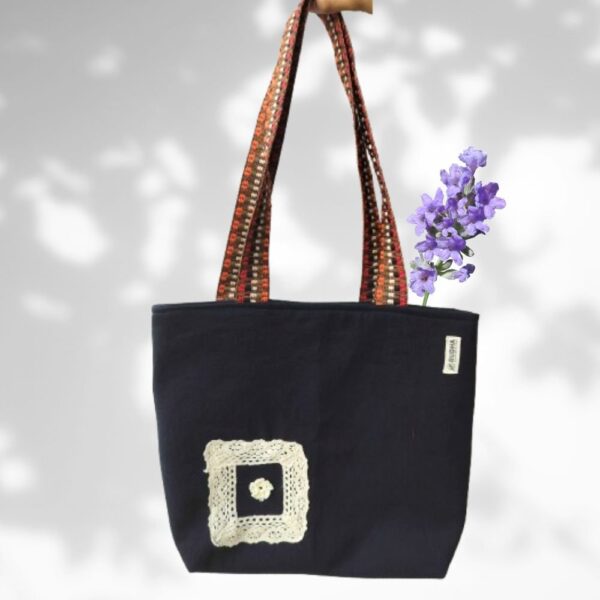 Black Tote Bag for Girls , Cotton Tote Bags , Everyday cotton handbags for women
