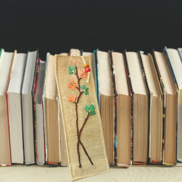 Peach Green Floral Handmade Bookmarks| Fabric Bookmarks 2x8inches |Unique Gifts - Image 2