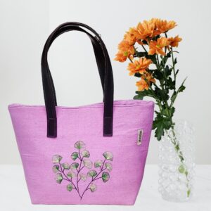 Green Flower Pink Cotton HandBags/Shoulder Bags for Women