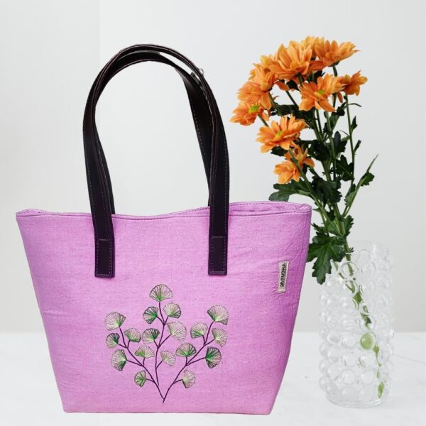 Green Flower Pink Cotton HandBags/Shoulder Bags for Women