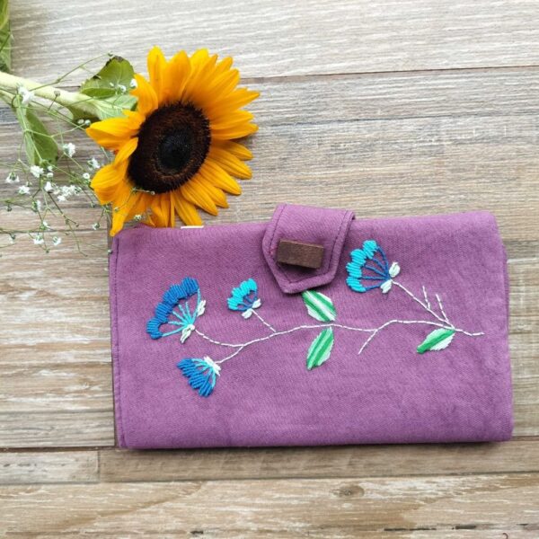 Women's handmade Wallet | Fabric Hand embroidered wallet | Gift for Her - Image 2