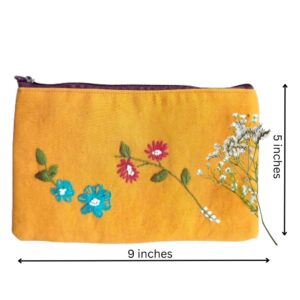 Floral Multipurpose Travel Zipper Pouch | Cosmetic Kit | Utility Kit | 9x 5 inch
