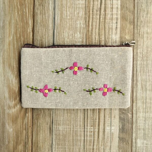 Jute Cotton Small Makeup Bag Pouch Purse Cosmetic Organizer for Women
