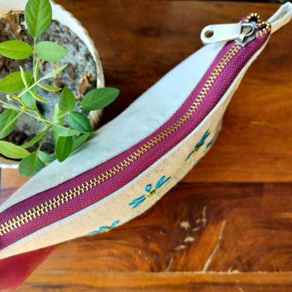 Zipper Sustainable Multipurpose Pouch for Women | Cotton Pouches 9x7x1.5 - Image 3