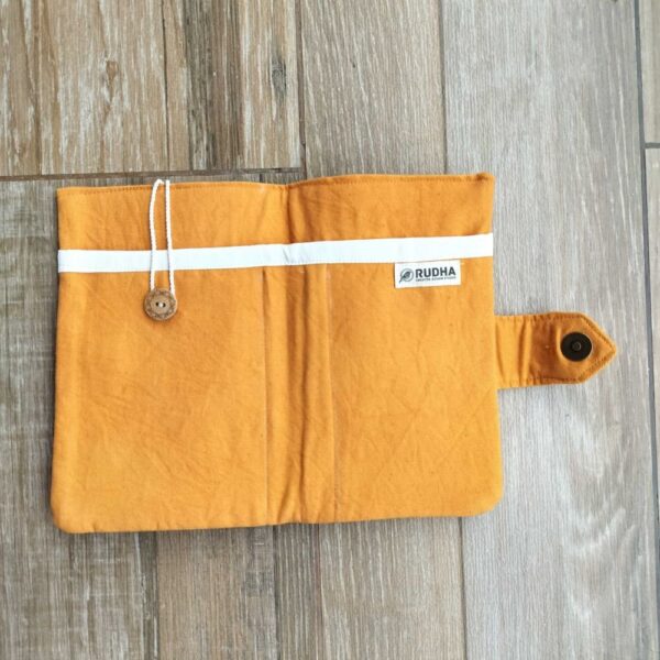 Women's Mustard Bifold Fabric hand embroidered Wallet - Image 3