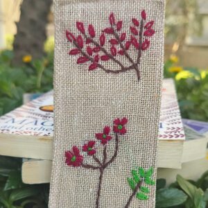 Flower Handmade Rudha Bookmarks, Jute Bookmarks 2x7inches