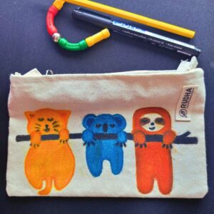 Hand-Painted Zipper Pouch: travel pouch, stationary, make-up, accessories