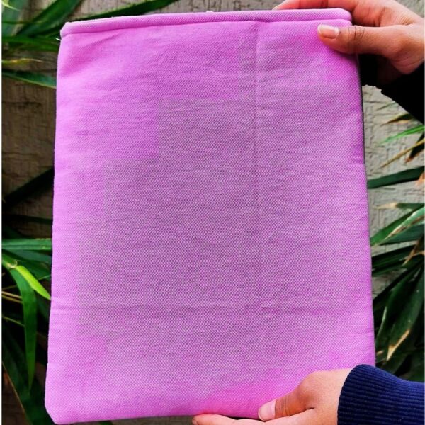 Pink book sleeve, Fabric book pouch, Padded book cover - Image 2