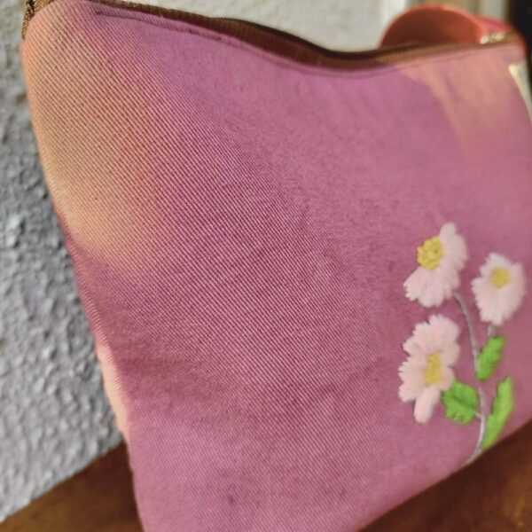 Purple Zipper Pouch | Stationery Pouch | Toilet Kit Handbag Organizer - Image 2
