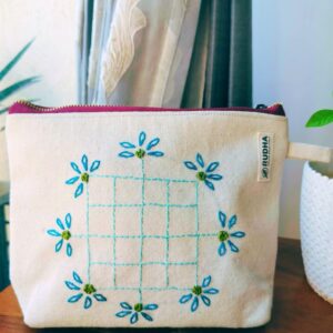 Zipper Sustainable Multipurpose Pouch for Women | Cotton Pouches 9x7x1.5