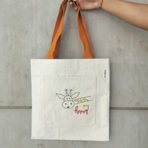 Giraffe ToteBag for Girls, Cotton ToteBags, Everyday cotton handbags for women