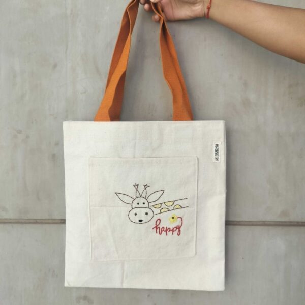 Giraffe ToteBag for Girls, Cotton ToteBags, Everyday cotton handbags for women