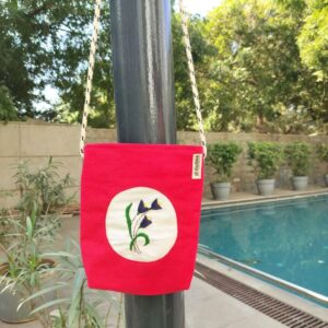Red tulip Sling Bag for women, Sustainable Fashion bags for Women