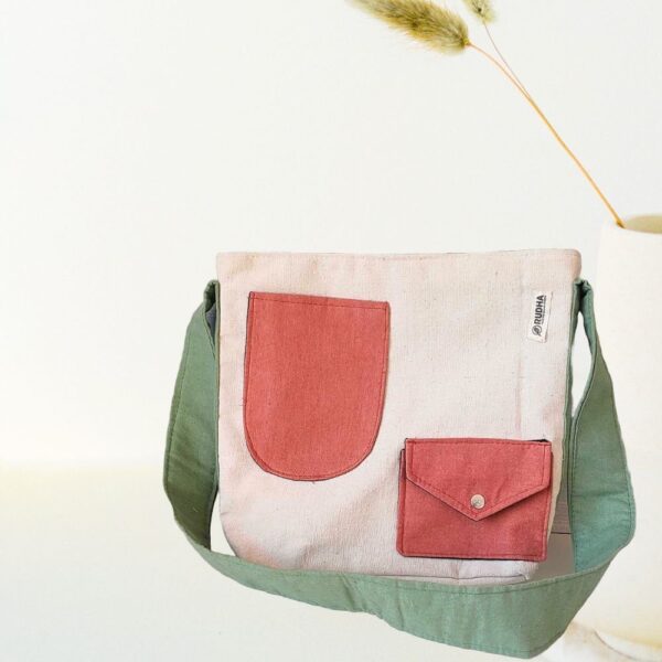 Green-Orange CrossBody ToteBags for Boys/Girls - Image 2