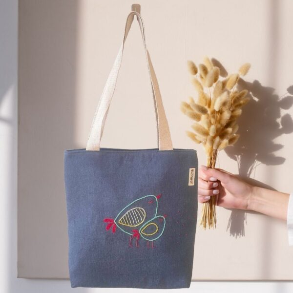 Blue Tote Bags For Women/Girls | Every Day Cotton Bags - Image 2
