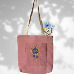 Flower Motif Cotton Tote shopping bags