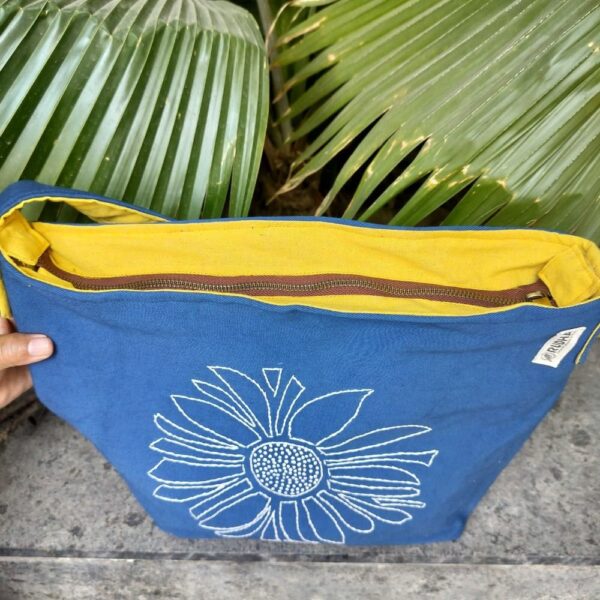 Blue Cotton Sunflower Hobo Bags for women | EveryDay Fabric Shoulder Bags - Image 2