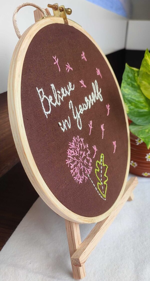 Dandelion Embroidery Handmade Frame - Image 2
