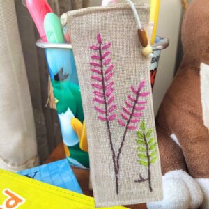 Pink Leaf Jute Bookmarks| Handmade Bookmarks 2x8 inches