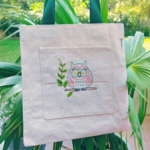 Owl Cotton Tote Bag for Women