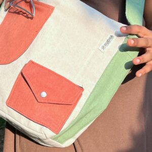 Green-Orange CrossBody ToteBags for Boys/Girls