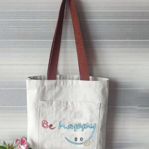 Be Happy Day Cotton Canvas Tote Bag