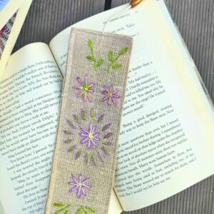 Purple Flower Jute Bookmarks| Handmade Bookmarks 2x8 inches| Gift for teachers